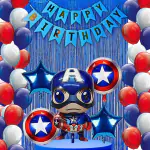 House of Banter Captain America Theme Birthday Decorations for Boys, Kids Party, Girls - Cartoon Birthday Decorations, Captain America Birthday Party Supplies