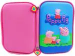 POKSI CUTE CARTOON PRINTED PEPPA PIG EVA PENCIL BOX |MULTIPURPOSE PENCIL BOX WITH LARGE CAPACITY AND ATTRACTIVE AND VIBRANT COLOURS|WITH ZIPPER Art EVA Pencil Box l Set of 1 Pink Blue