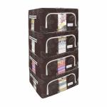 BlushBees Living Box - Storage Boxes for Clothes, Saree Cover - 24 Litre, Pack of 4, Brown