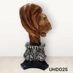 Asad Enterprise Handpainted Resion Lion Showpiece for home office decor 18x18x36cm Multicolor