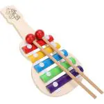 ShopiMoz Guitar Xylophone, Musical Toy for Kids with Child Safe Mallets - 5 Knocks