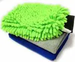 SOBBY Microfiber Cleaning Cloths 3 in 1 Combo for Car Care (2 Pc Large Microfibre Cloth 40 cm x 40 cm, 340 GSM - 1 Pc Big Size Singlesided Microfiber Mitt Glove