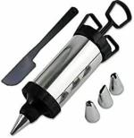 Vinishq Stainless Steel Cake Decorating Icing Gun, Pastry Cake Cream Piping Nozzle,Multi Utility Piping Cake Decorating Gun | Icing Gun for Cake Decoration |Pastry Gun | Icing Gun with Nozzles