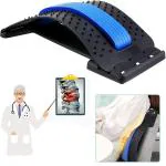 Shopeleven Back Stretcher Lumbar Support Lower Back Pain Relief Massage Scoliosis Spinal with Magnetic Acupressure Points Multi-Level Back Stretching Device Relieve Sciatica