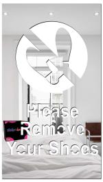 Bikri Kendra - Please Remove Your Shoes Sign Board Silver BKSB02-3D Acrylic Mirror Stickers