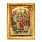 Hawai Gold Plated Shree Ram Darbar Photo Frame for Worship Use 8.5x7 inch SFDI00595_GLDFRM
