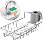 VMITRA Kitchen Adjustable Sink Faucet Shelf Stainless Steel Drain Rack for Soap, Sponge, Clip Hanging Holder Dishcloth, Towel Rack (Standard)