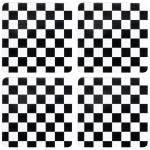 DULI Set of 4 MDF Chess Design Coasters 4x4 inch