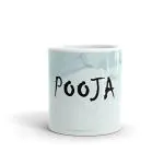 Rish Pooja Printed Sky Blue Ceramic Beverage Mug With Handle, 350 Ml