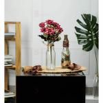 SATYAM KRAFT 1 Pcs Artificial Rose Flower Bunch For Gifting, Home, Room, Office, Bedroom, Balcony, Living Room, Table, Restaurant Centerpieces, christmas Decoration Plants and Craft Items Corner (Without Vase Pot) - 7 Heads (Pack of 1, Red)