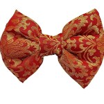 For The Fur Kids Traditional Diwali Pet Bow Tie: Wedding Dog Bow Tie (Red & Gold)