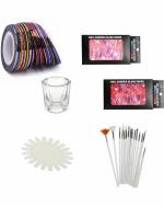 NICZICO Nail Art Brush Decoration, Striping Tape Line, Dep and Dash, Practice Wheel and Aurora Glass Paper