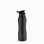 Borosil Grip N Sip Bottle (Stainless Steel, Black, 750ml)