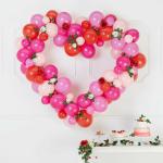 Specialyou.in pack of 64 pcs pink balloons decoration items set for valentine day include red, metallic pink balloons with artificial rose flowers for birthday, anniversary, valentine's day