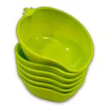 Inpro Stylish Mango Shape Plastic Bowls in 6 Green Color for Snacks-Serving Bowl-kitchen-Light Weight Bowl / Pasta Bowl / crockery for parties Set of 6 Green Snacks Plastic Bowls (Set of 6 Bowls)
