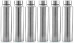 Kuber Industries Silver Stainless Steel Water Bottle - 1 L (Set Of 6)