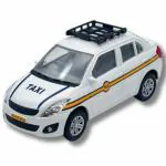WooZee.. Urban White Taxi CAR Kids Toy with Pull-Back Action and Realistic Design for Kids | White