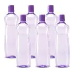 Milton Pacific 1000 Pet Water Bottles, 1 Litre Each, Set of 6, Purple | BPA Free | Leak Proof | Office | Gym | Home | Kitchen | Travel | Hiking | Treking | Reusable Bottle