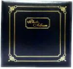 CSN - CUTE SHOPPING NETWORK Natraj Series Vinyl Leather Cover Portable (Mini) Photo Album with Extra Clear PVC Film & Memo Writing Space 100 Photos (Photo Size Supported: 5x7 Inches, Navy Blue)