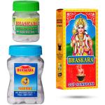 Bhaskara Combo Pack of Bhimseni Camphor 25g, Cup Sambrani Box, Square Pet Jar 100g Pack of 3
