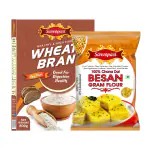 SARVOPARI Wheat Bran 500g & Besan 500g | High in Dietary Fibre & Protein | 100% Pure