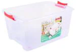 Aristo Transparent Plastic Aristo 25 L Multipurpose Rectangular Storage and Toy Box with Lid 25 litres