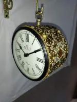 HORO 6Inch Mosaique Station Clock Round Metal Case dial Both Sides Wall Clock