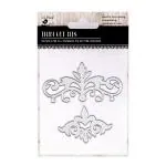 Little Birdie Thin Cut Dies Swirl Flora 8 X 4Cm 5.5 X 3.8Cm 2Pc Pbci