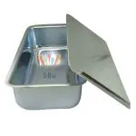 DiBha Silver Large Aluminium Ice Cream Box (500 GMS)/Bread Mould/Tin Box with Cover Multipurpose Cake Mould with Lid