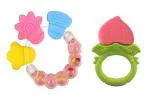Manan Shopee Kids Multicolor Silicone Teether (Pack Of 2)