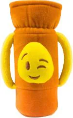 Ole Baby Brown Emoji Face Velvet Milk Feeding Bottle Cover With Handle 16X10X6.5 cm