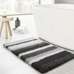 LUXE HOME INTERNATIONAL Italia Bath Mat Grey, 40x60, Pack of 1