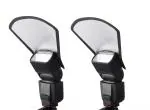 Eyuvaa Silver, White Flash Bouncer Diffuser Reflector For Speedlight, Bend Bounce Flash Universal Mount For Cameras (Pack Of 2)