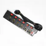 KADIO Extension Board/Power Strip | 6 Sockets Black Extension Board | 6 AMP Output | 3 Meter Cord Length | Surge Protector