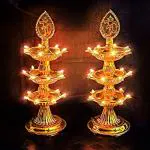 NSSC Kalash Diya Light for Diwali Tested Lamps for Pooja Room Electric 21 Kalash Light for Decoration LED Fairy String Series Lights Lightning - Rope Light/Strip Light/Lighting