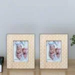 Storia Set of 2 Wood Photo Frames | Tabletop Photo Frame | Display for Art and Photos | Baby Photo Frame for Desk (16.5 x 11.5 cm)