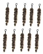 PANAKUMUS Pack of 10 Black Tourmaline Rough Chunks Vastu Correction Yin Yang Door Hanging for Protection from Negative Energy & Evil Eyes (Black Tourmaline) (10)