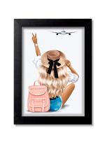 Blue Nexus Minimalistic Cool Introvert Woman Wall Poster with Wall Frame Room Art Painting Collection A4 size 10x13