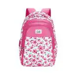 Genie Camellia School Bag for Girls, 17 inch Backpack for Women, 3 compartments Water Resistant Stylish and Trendy College Backpacks for Girls