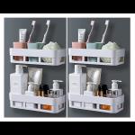 Denarmy Plastic Hanging Multipurpose Home Kitchen Bathroom Accessories Traceless Wall Holder Decor Items Storage Shower Caddies Rack Shelf and Round Corner Kitchen Bathroom Shelf
