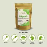 Nayab Organic Hair Care And Body Art Blackish Brown Henna Powder With Gloves With Shower Cap, Spoon, Brush And Vacuum Pack, 100 G