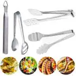 Kriwell Stainless Steel Roti, Chapati Chimta with Tongs for Frying (Pack of 4)
