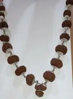 Feel Touch Mart 1 Se 21 Mukhi Nepali Rudraksha Mala Gauri Shankar Ganesh Rudraksha Original Certified Best Handamde Bholenath Ki Mala 1 21 Real Shahi Indrakshi Mala for Men & Women