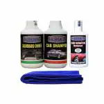 Indopower Ff818-CAR SHAMPOO 250ml+ DASHBOARD SHINER 250ml+ scratch remover 200gm car microfiber cloth Blue