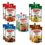 Ram Bandhu-Tomato Ketch up, Soy/Red Chili/Green Chili/Imli Sauce 80gm , 2 Pouch Each, combo Pack
