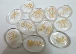 Astroghar Karuna Reiki 11 Symbol Engraved Clear Quartz Oval Stone Set