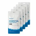 PERISAFE Refreshing Face Wipes Individually wrapped Sachet | 4-IN-1 | pH Balanced | Free from Alcohol, Paraben, Silicon | Pack of 50 (10x5 pouch -50 wipes)