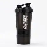 KitchenFest Protein Shaker Bottle 2 Storage Extra Compartment Gym, BPA Free, 100% Leakproof, 500ml