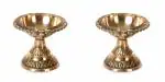 BulkySanta Pure Brass Mandir Diya (Laxmi Kuber Diya Stand) Heavy quality (pack of 2)