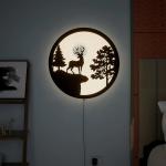 Euro Crystal Full Moon Night Reindeer LED Wall Light